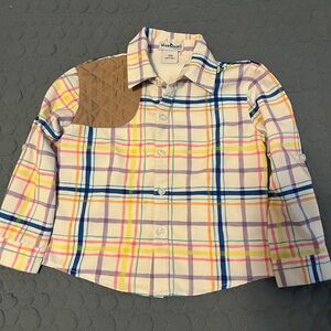 Blue Quail Boy Multicolor Plaid Button-Up Shirt 18M EUC